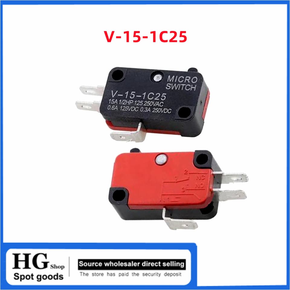A selection of 10 microswitch stroke limit switches (V-15 series) with a long roller handle.