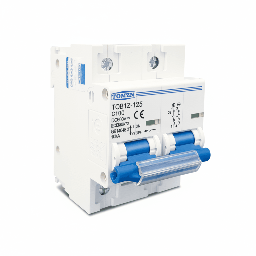 TOMZN 2P DC Miniature Circuit Breaker | 600V 125A 100A 80A | PV System Battery Main Switch