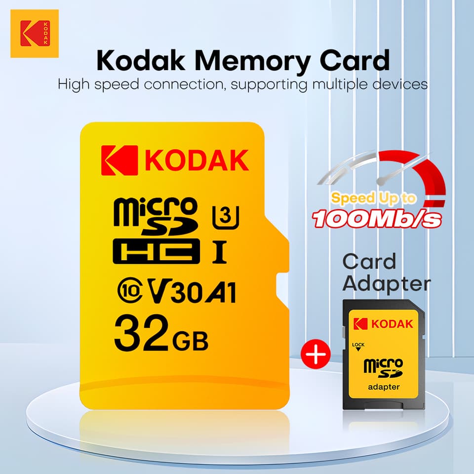 Kodak Original Micro SD Card U3 Class 10 High Speed, suitable for devices requiring a cfast card.