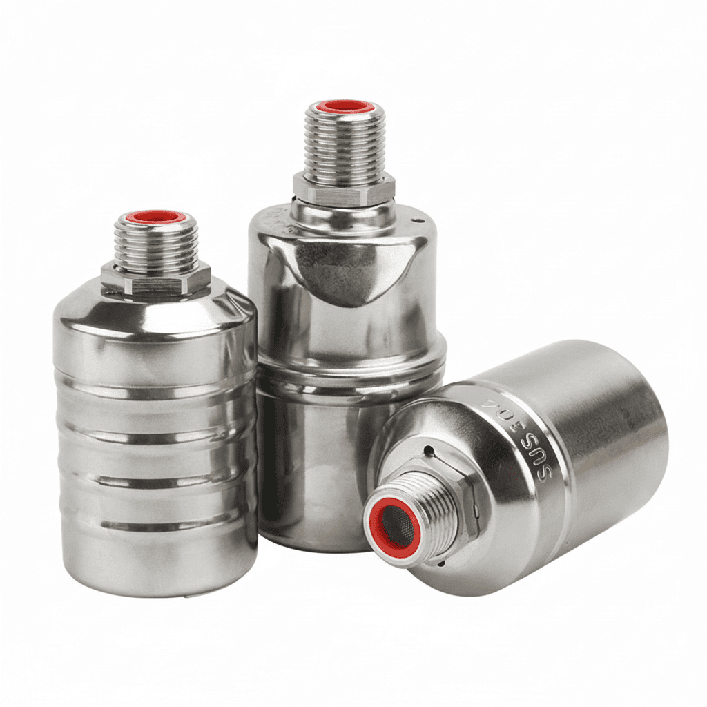Stainless 304 Steel Automatic Float Valve, a compact water level control device.