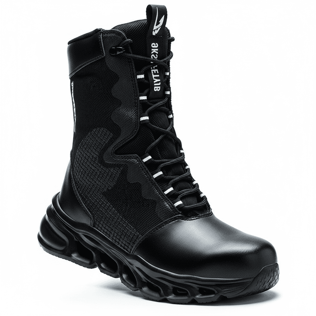 Men's steel toe cap boots, a single pair.
