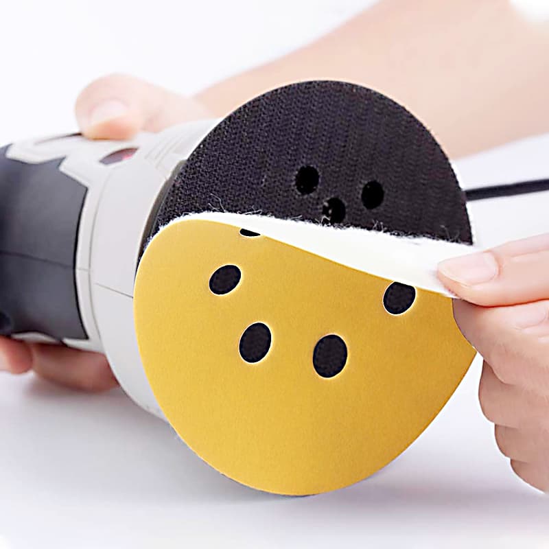 125mm 5-inch 8-hole yellow sandpaper, perfect for grinding and polishing with fibre sanding discs.