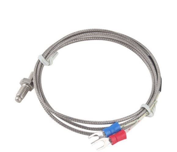 K Type temperature sensor probe cable, a thermocouple with M6 screw and 0-400C range.