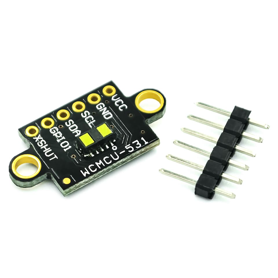 VL53L1X laser distance sensor module, offering time-of-flight ranging up to 4 meters.