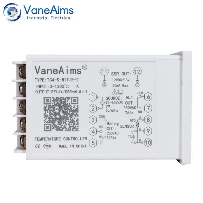 Digital temperature controller for 220V AC, compatible with PT100 sensor and K/J type thermocouples.