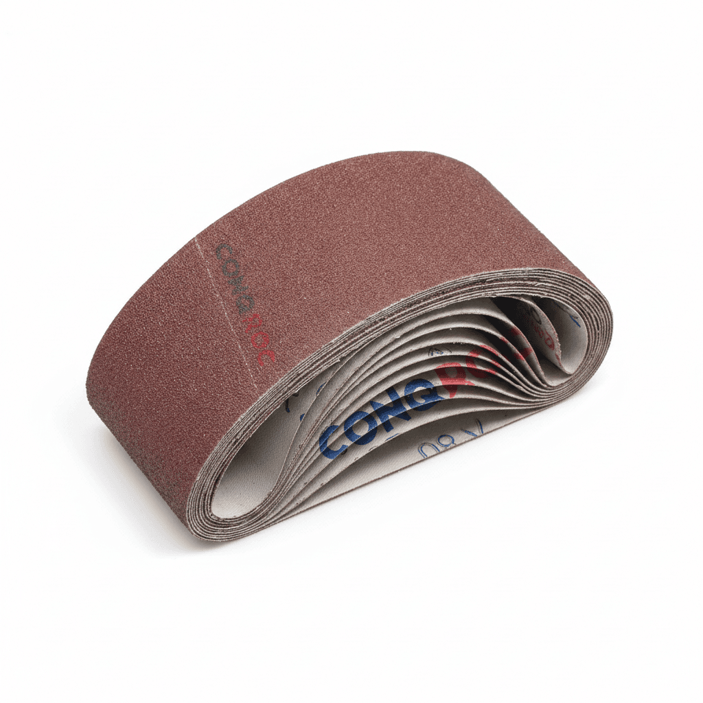75x457mm Sanding Belts, a single brown abrasive belt.