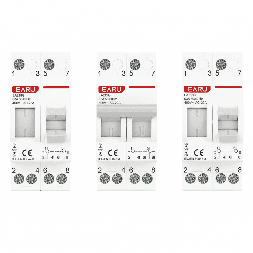 Din Rail Miniature Circuit Breaker | 1P-4P 40A-125A MTS | Dual Power Manual Transfer Switch