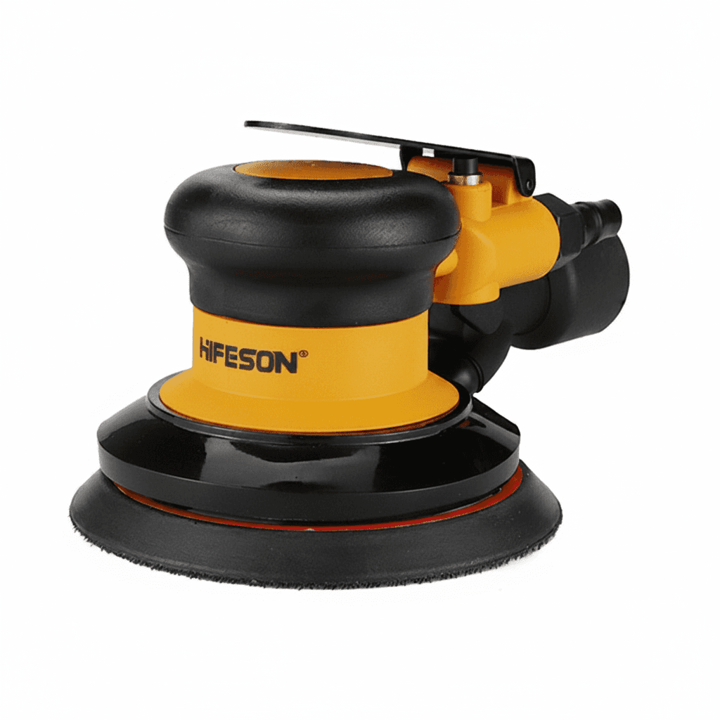 HIFESON 5/6 inch pneumatic orbital spindle sander, 125/150mm air polisher with EU connector.