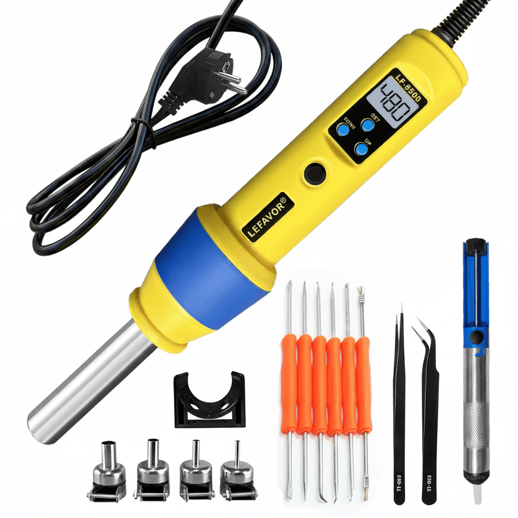 Digital Heat Gun Station | Adjustable Temp. IC SMD BGA | 8018 LCD8508 - Image 1