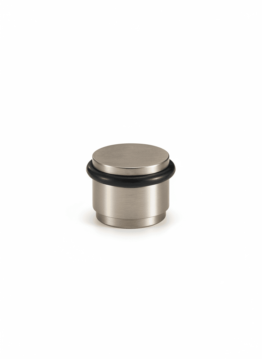 Nurlin Brass Rubber Door Stopper, a single unit on a white background.
