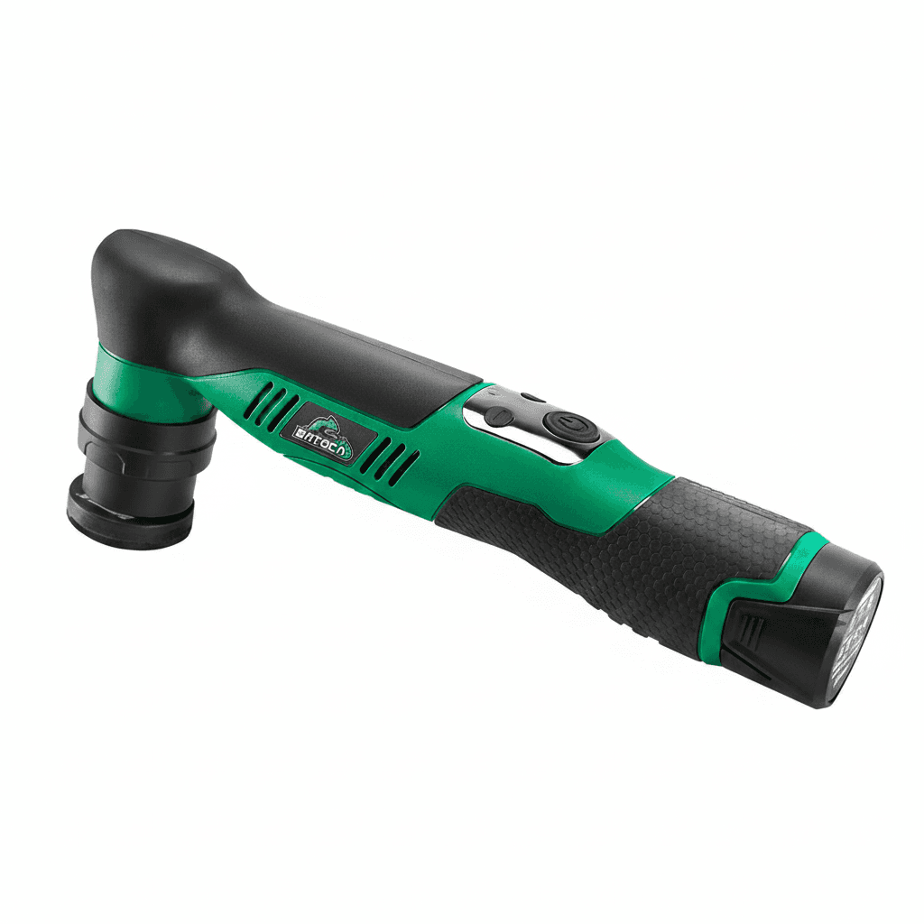 BATOCA S5 cordless 12V mini car polisher, a detailing machine with 1/2/3 inch pads for auto waxing.