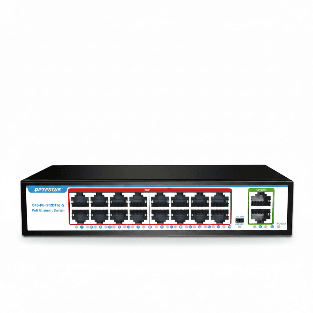 16 Port Gigabit PoE Network Switch | 802.3af/at Active Ethernet | CCTV Camera Hub - Image 1