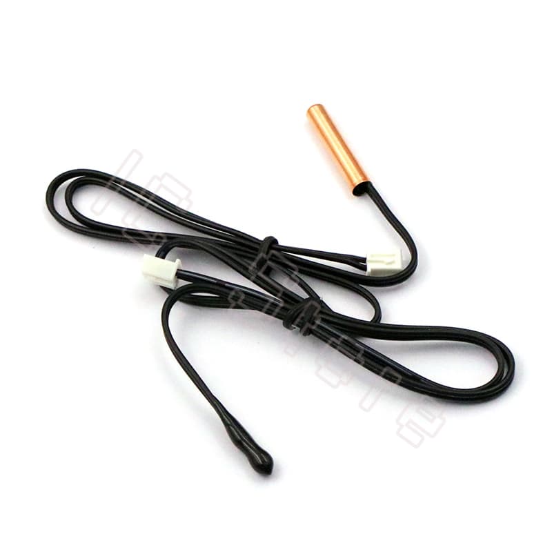 A set of 10 universal air conditioning temperature sensors with rubber copper heads, 5k-50K resistance options.