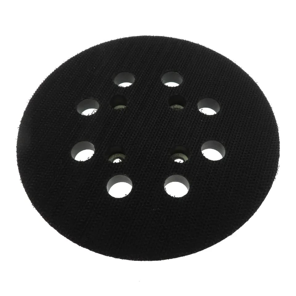 Universal 5-inch 8-hole replacement hook and loop sander pad for Ryobi 030157001018, suitable for various sanding sheets.