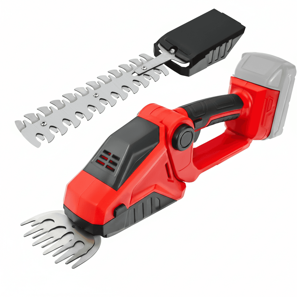 Cordless hedge trimmer, a standalone product shot.