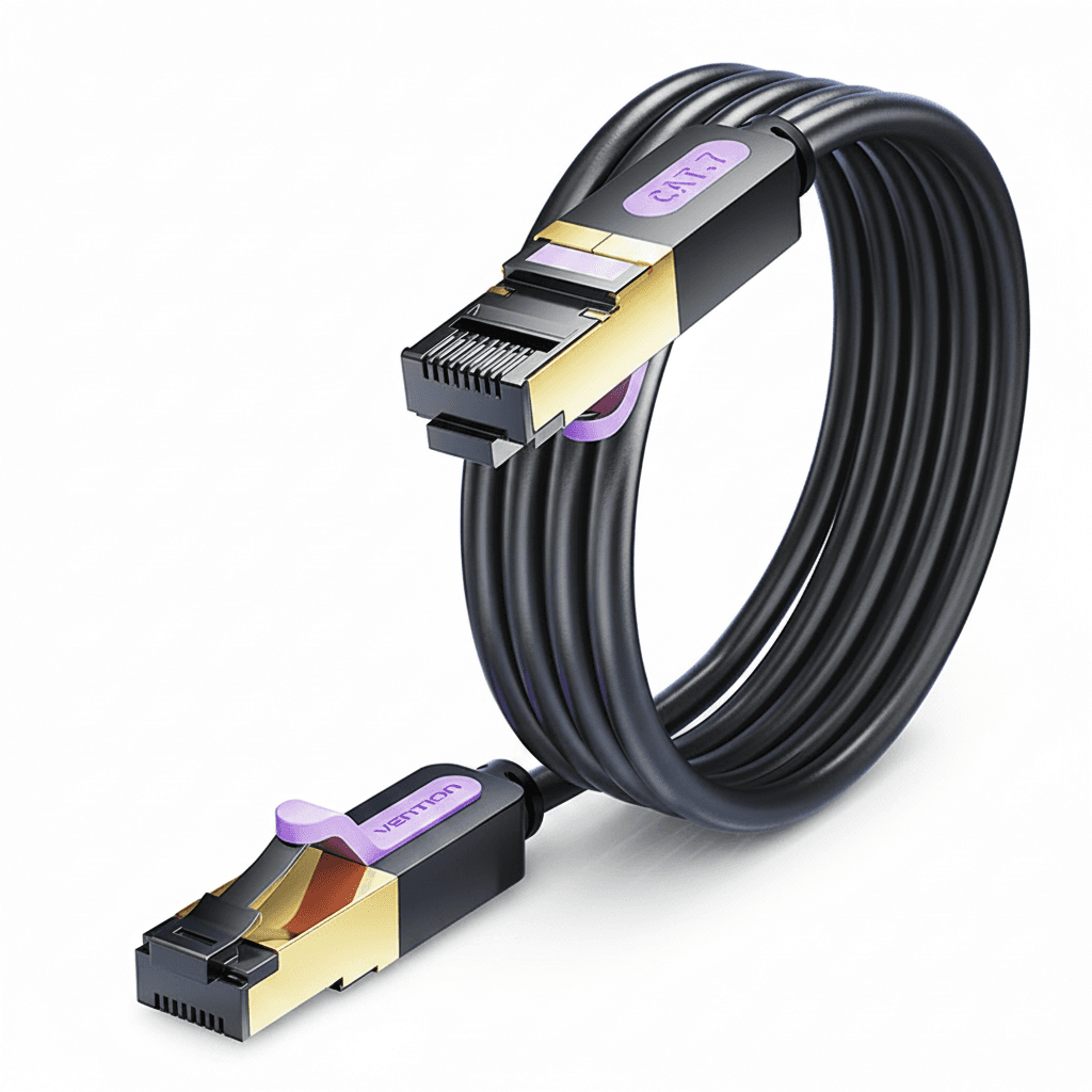 Cat 7 Ethernet Cable | 10Gbps Flat Gigabit STP RJ45 | Router & Network Patch Lead