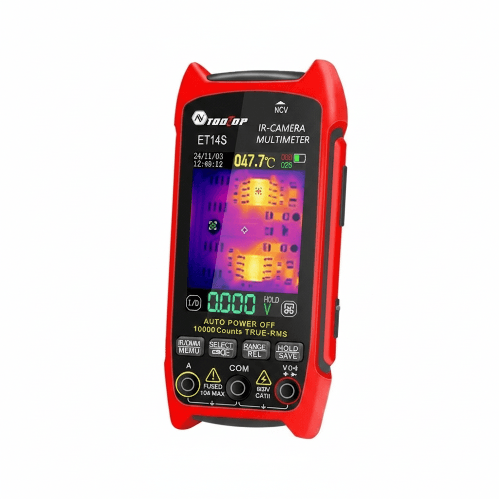ET14S Thermal Camera Multimeter, front view.