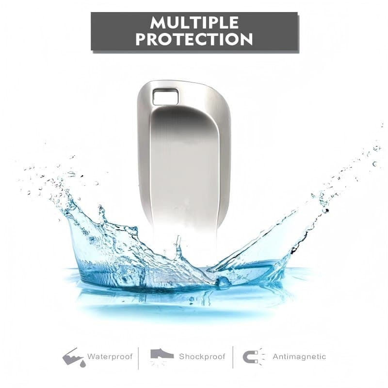 Flash Drive 128GB | Metal Casing & Keyring Loop | USB 3.0 Data Stick