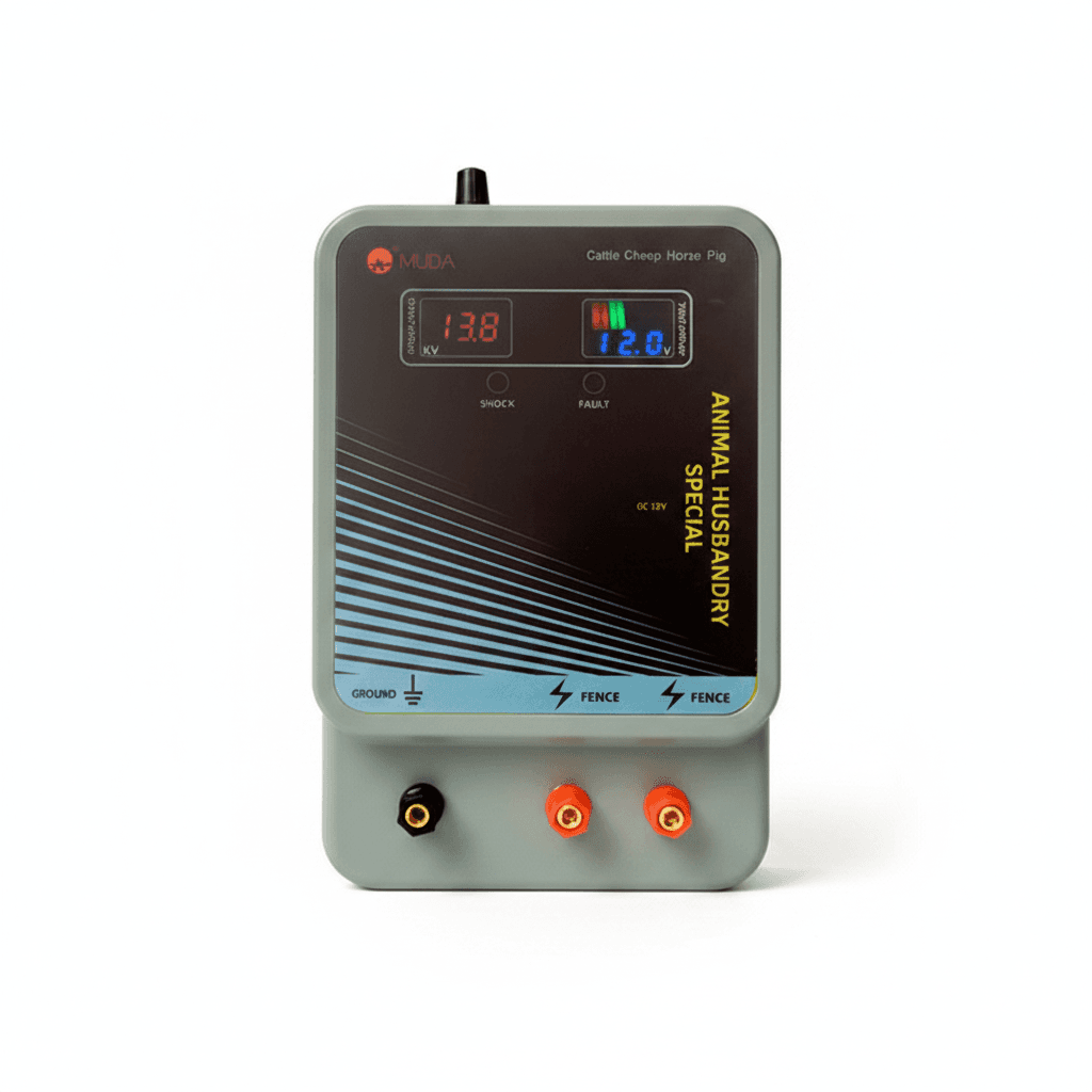 Electric Fence Energiser Controller, a compact device for livestock management.