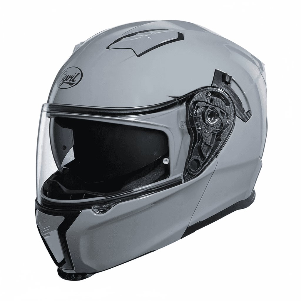 Flip-Up Modular Motorcycle Safety Helmet, front view.
