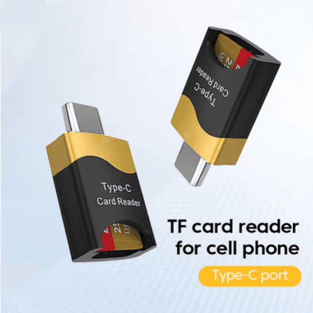 OTG Type C to Micro-SD TF Adapter Cardreader, a high-speed sd card reader for Huawei, Samsung, and laptops.