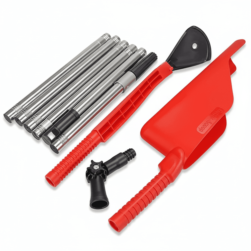 Telescopic Gutter Cleaning Pole, fully extended.