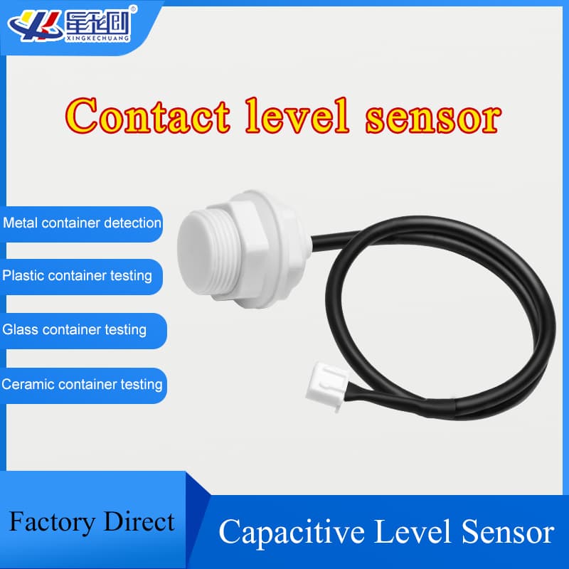 A small, flat XKC-Y20 capacitive sensor for non-contact water level detection in tanks.
