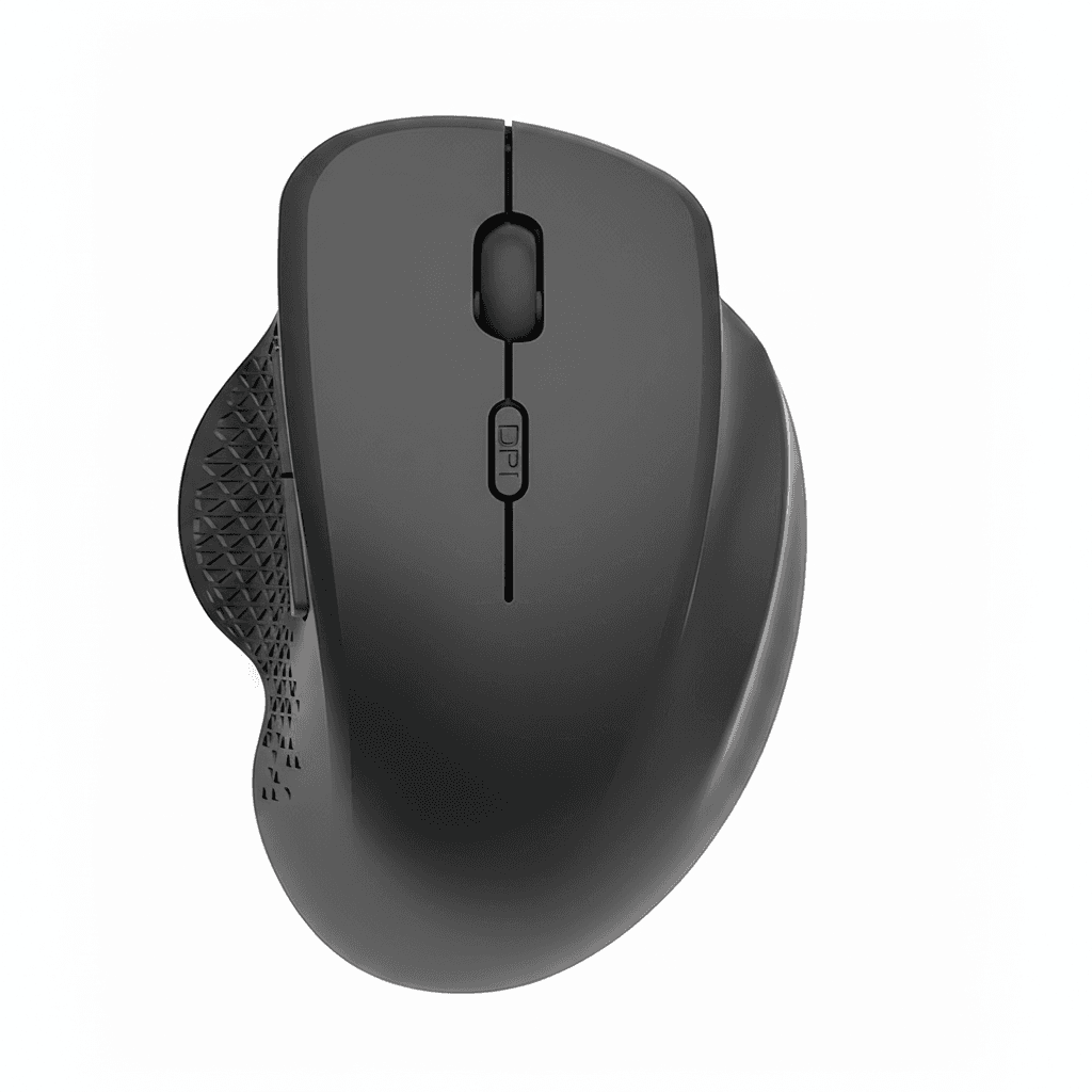6-Button Ergonomic Mouse, side view.
