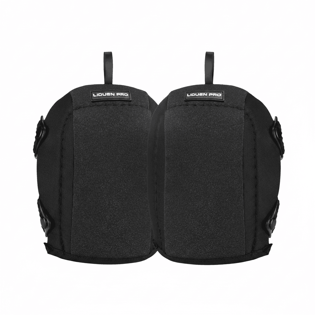Knee Pad Work Trousers Inserts, a pair of black knee pads.