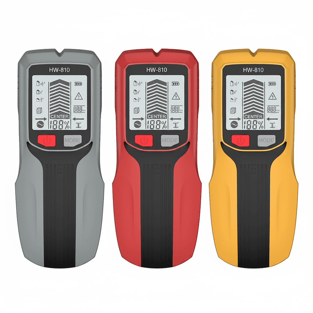 6-in-1 LCD Stud Finder, a handheld device.