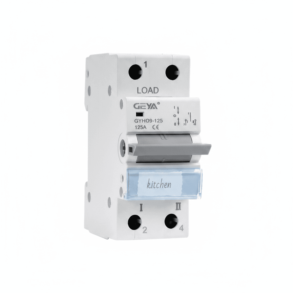 GEYA Din Rail Miniature Circuit Breaker | Dual Power Manual Transfer | 1P-4P Changeover