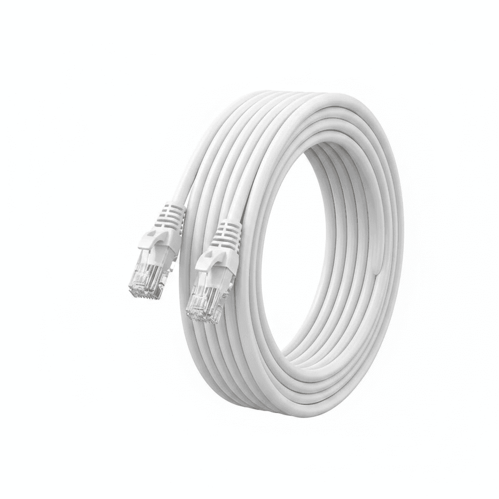 Cat6 Ethernet Cable, coiled.
