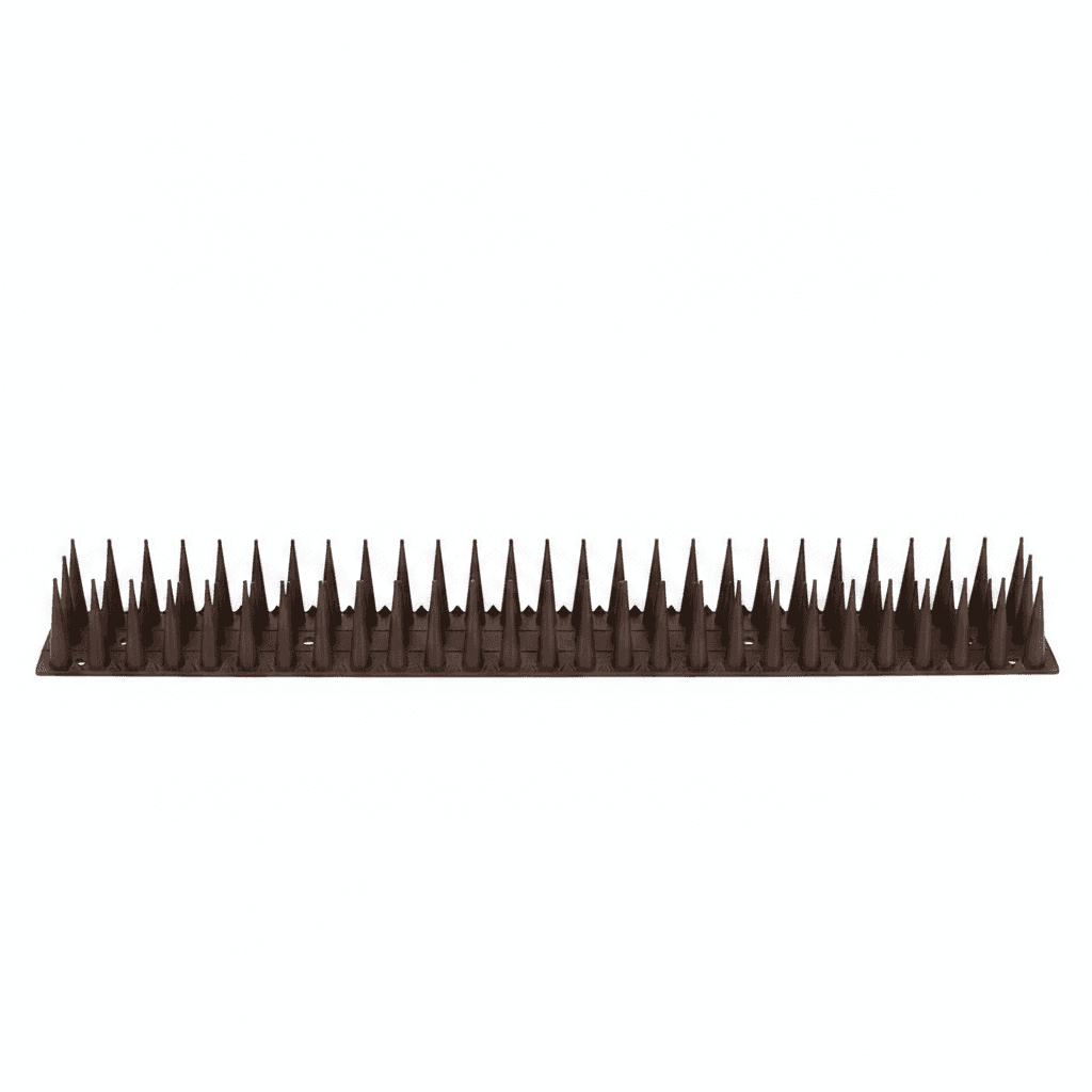 Anti-Climb Spike for Fence Post, a single grey plastic strip.