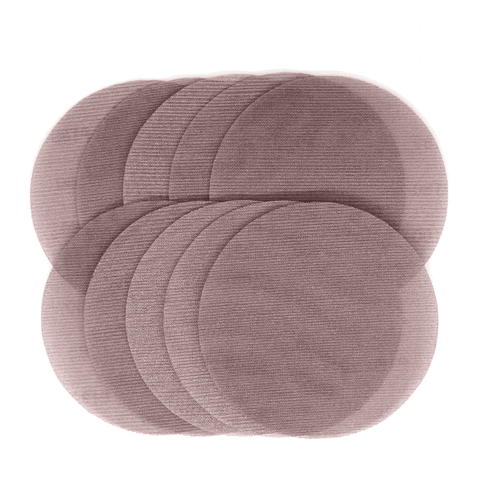 A stack of 20 hook and loop mesh drywall sander discs, 9 inches in diameter, for polishing and finishing.