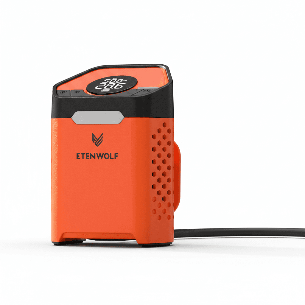 ETENWOLF V3 Digital Tyre Inflator, front view.