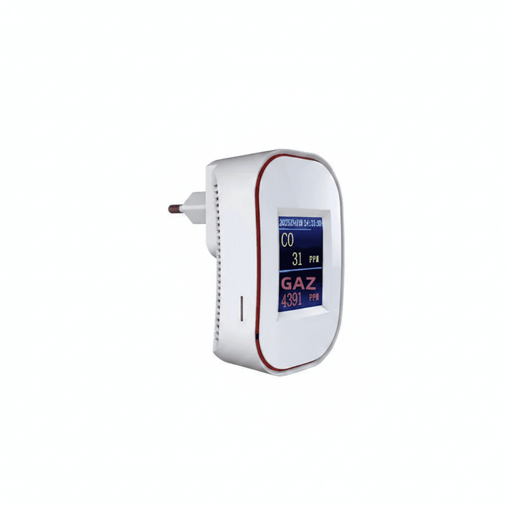 Carbon monoxide detector, front view.