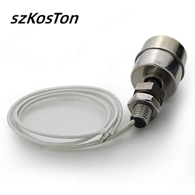 A stainless steel float switch, designed for high-temperature resistance, used as an automatic water level controller in water towers and tanks.