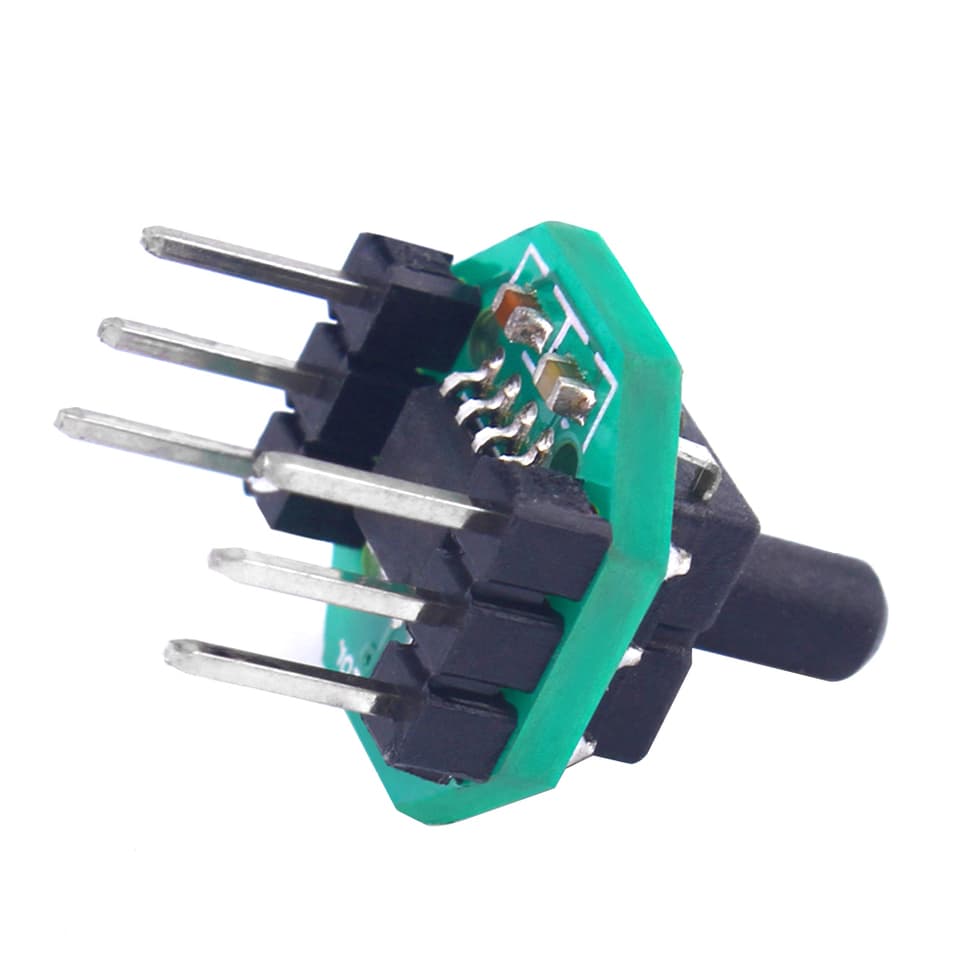 A compact XGZP6847A pressure transducer module with multiple connection pins, for gas pressure sensing.