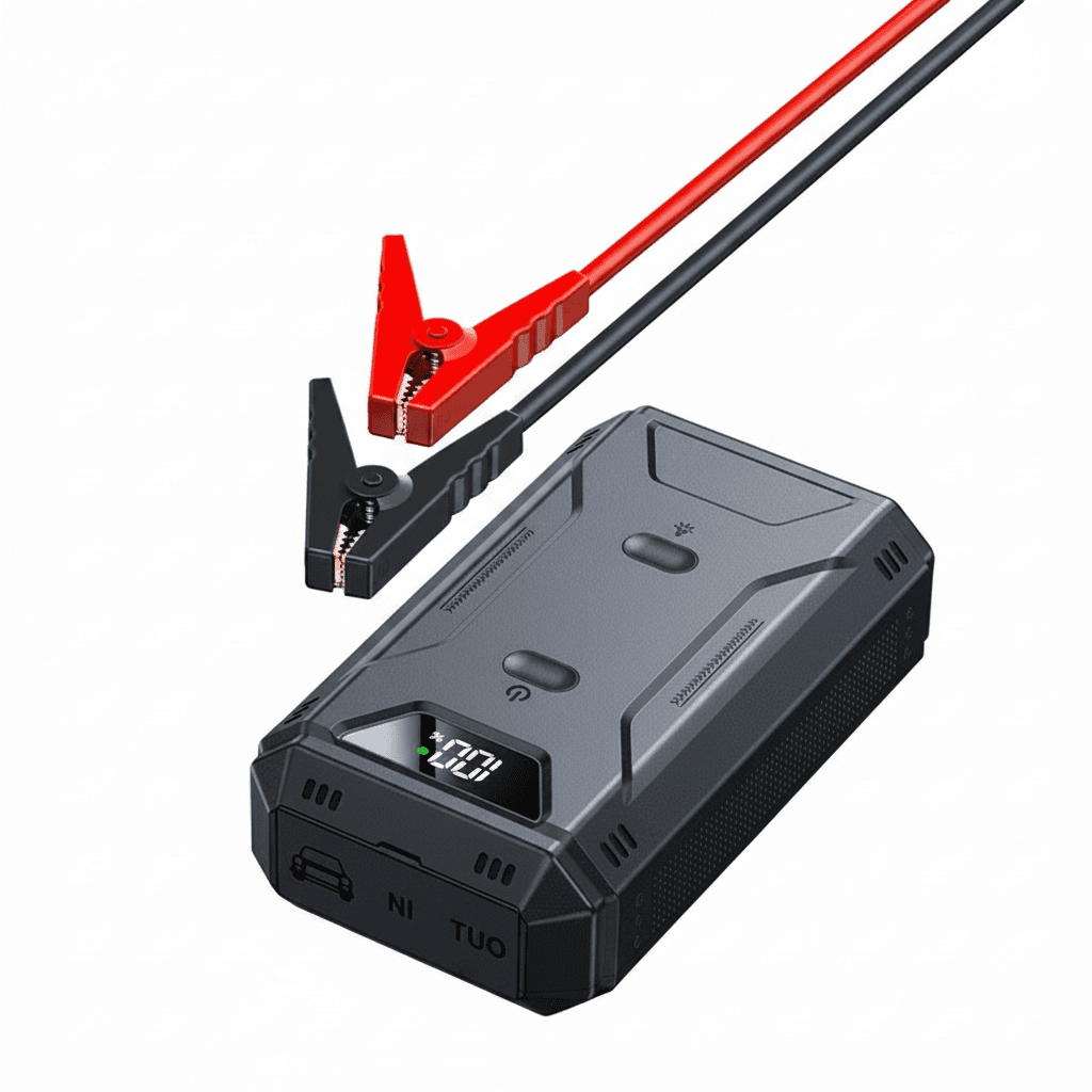 Premium Portable Power Bank, a compact jump starter device.