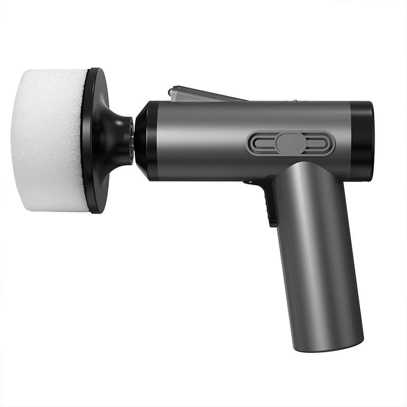 A compact, handheld wireless car polisher with an ergonomic design, ideal for waxing and buffing car bodies.