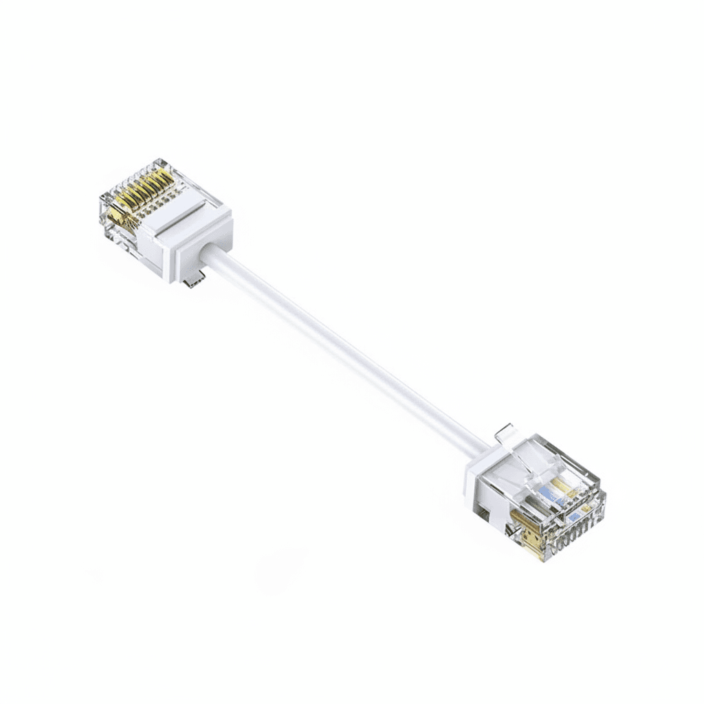 Cat6 ethernet cable, coiled.