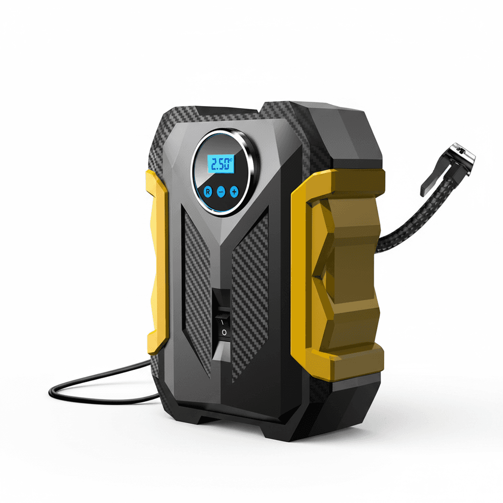Digital Tyre Inflator 12V, front view.