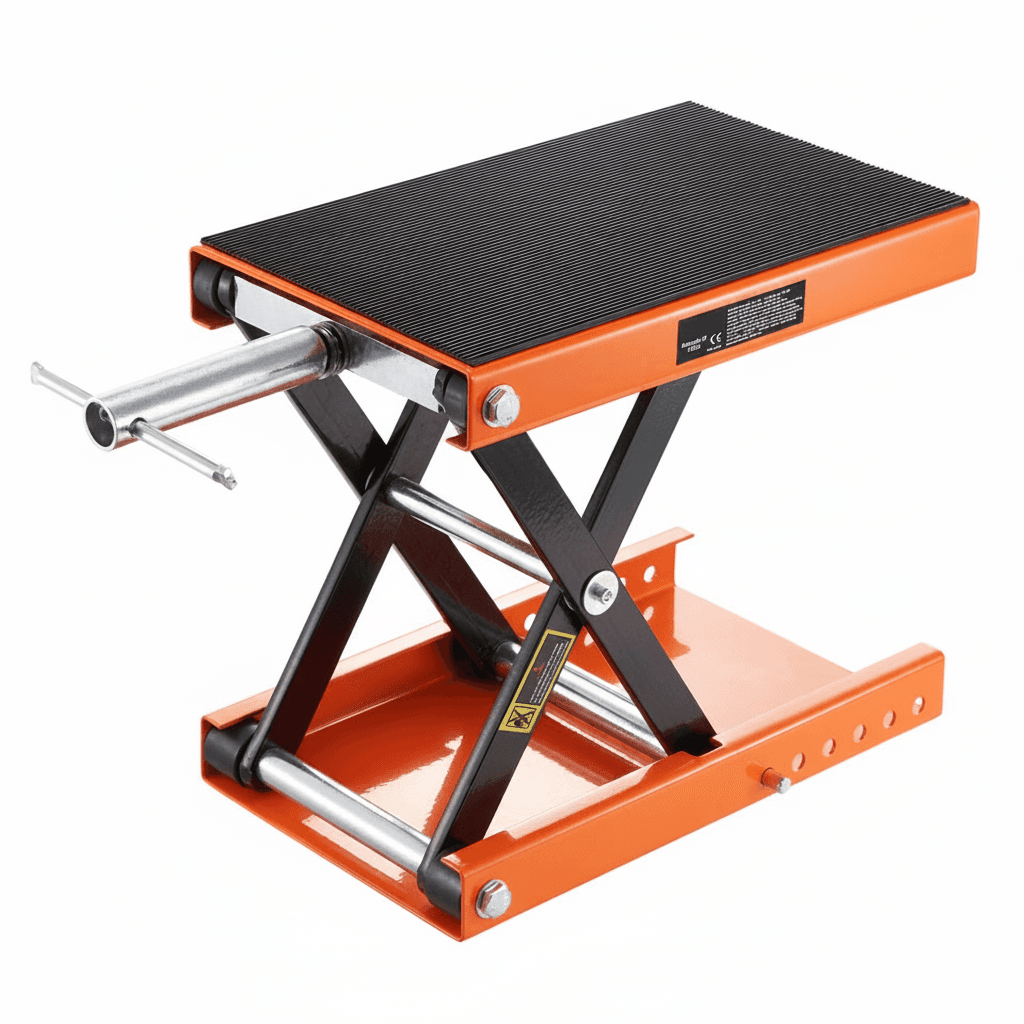 Motorcycle Scissor Jack Lift | 500kg Wide Deck | Safety Pin Steel Jack