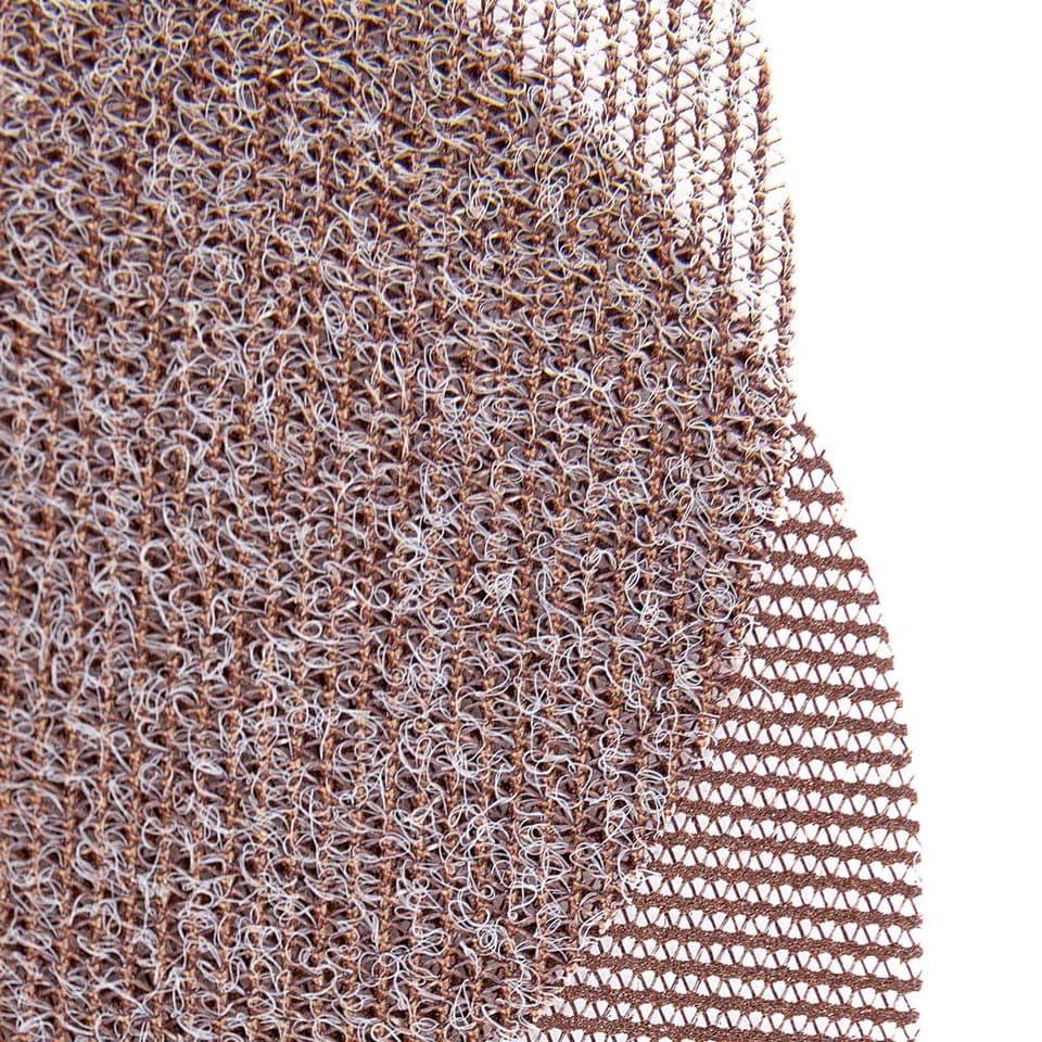 A 10-piece set of 4, 5, 6, and 7-inch mesh sanding sheets with hook & loop backing, dust-free.