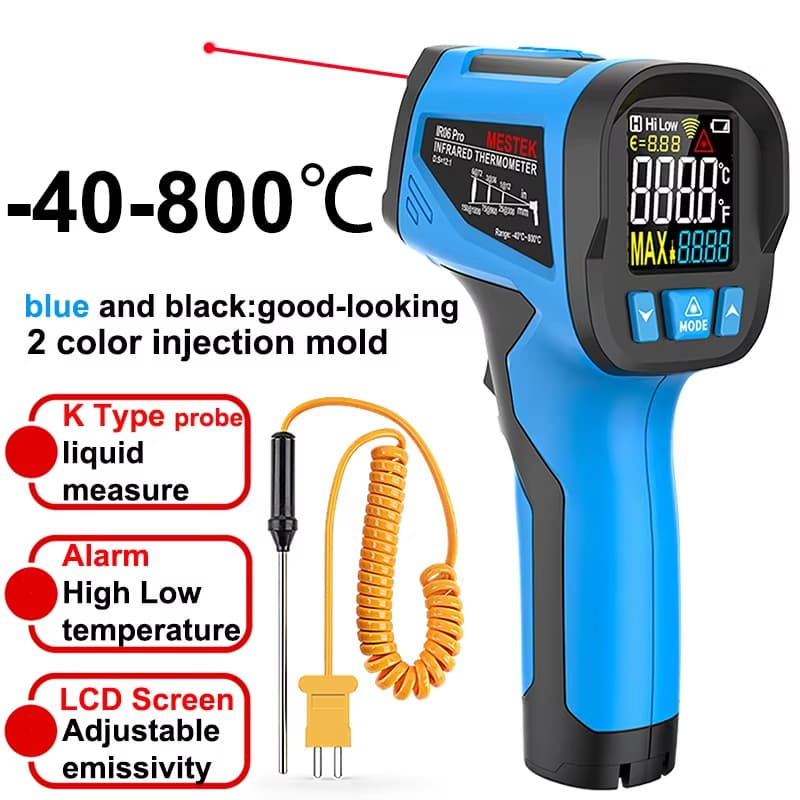 Thermometer | -50°C to 800°C Range | Non-Contact Laser Point - Image 1