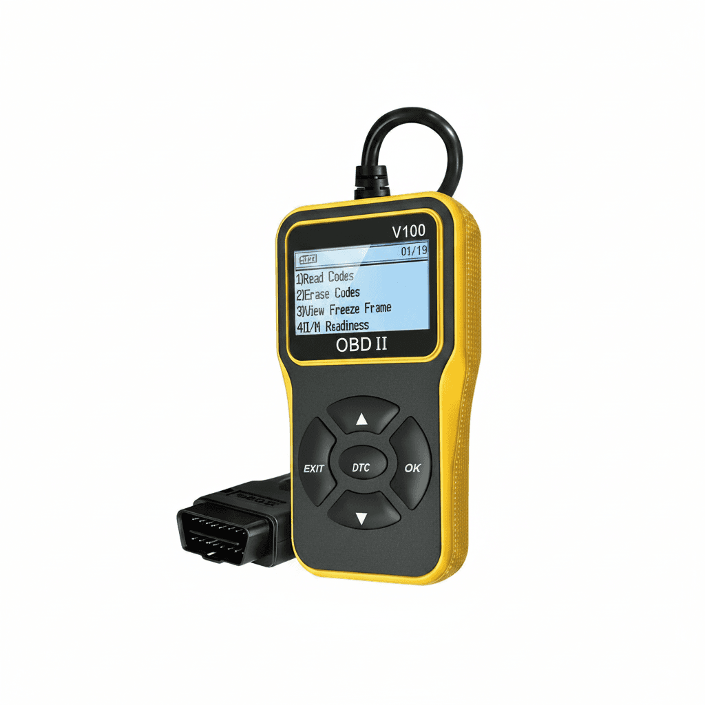 OBD2 scanner, front view.
