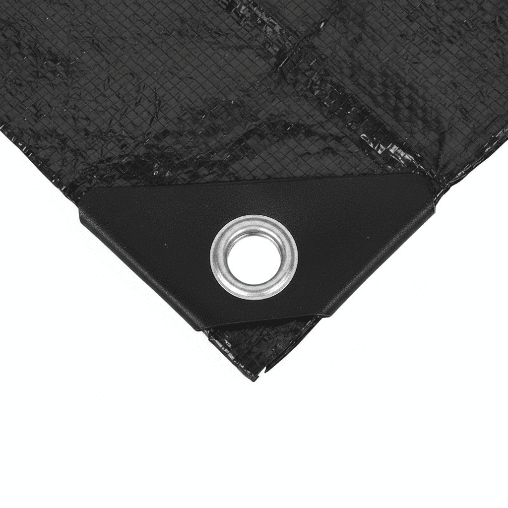Heavy Duty Black Tarpaulin, full product view.