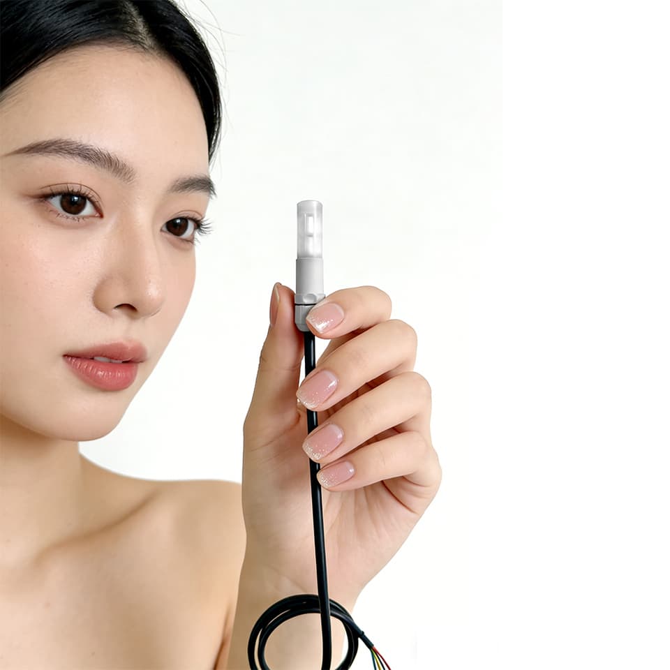 SHTC3 digital temperature and humidity sensor with a plastic shell and waterproof I2C IIC probe, a reliable magnetic sensor.