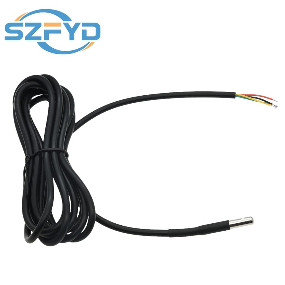 Waterproof 1-meter SHT20/SHT30/SHT40 digital I2C humidity sensor with a stainless steel probe for accurate readings.