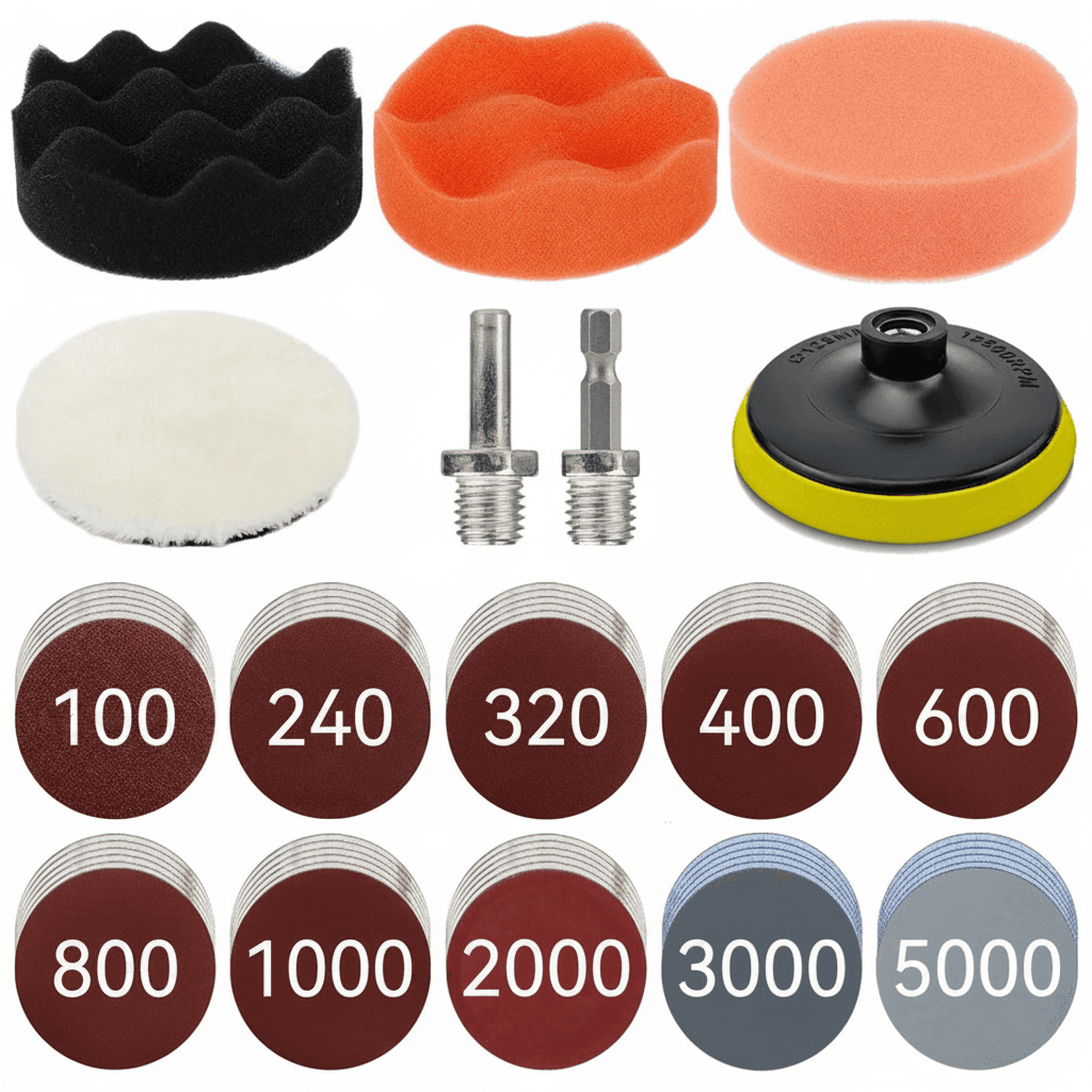 3/4/5/6 inch car detailing polishing buffing sponge wool pad for headlight restoration and waxing, excellent buffing pads.